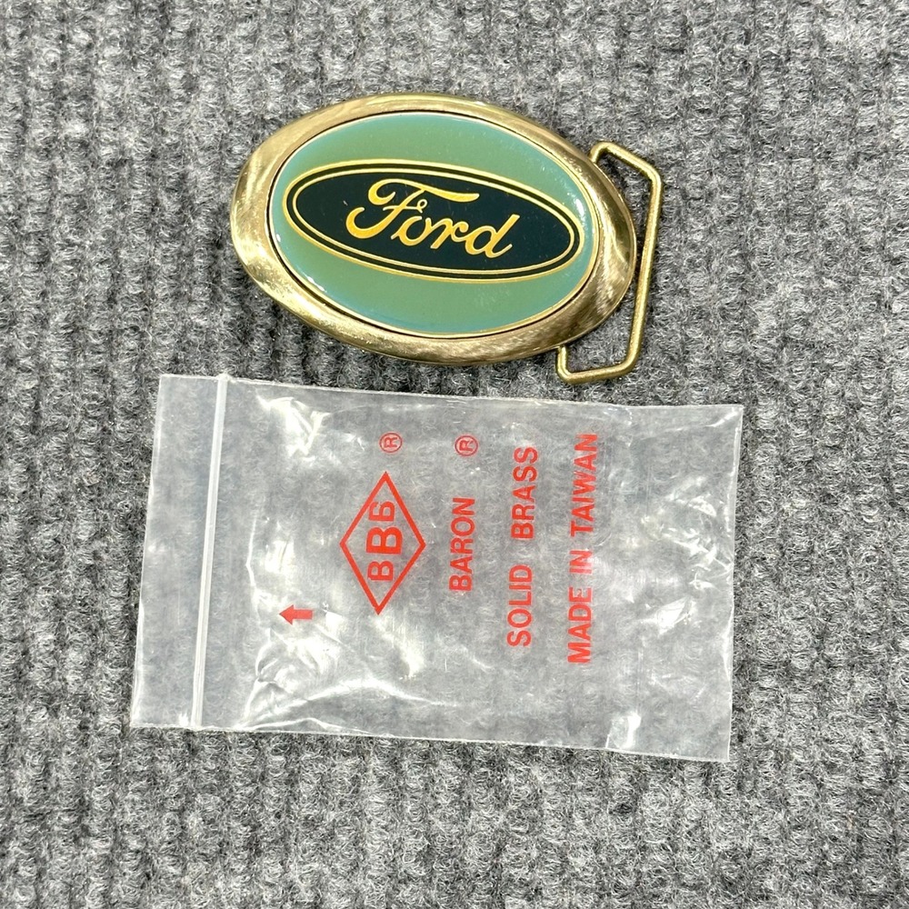 Vintage Ford Belt Buckle Mens OS Baron Buckles Brass 1983 80s Pickup Truck NEW